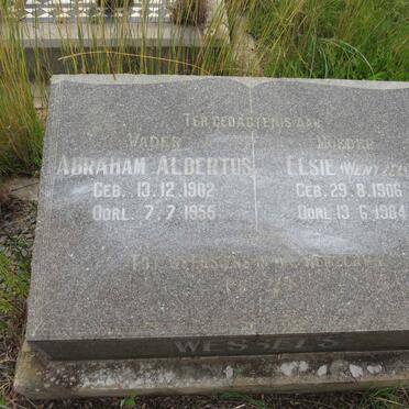 WESSELS Abraham Albertus 1902-1955 & Elsie WENTZEL 1906-1984