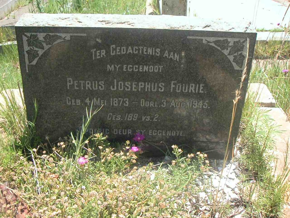 FOURIE Petrus Josephus 1873-1945