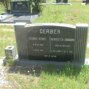 GERBER George Henry 1902-1973 &amp; Henrietta Johanna DE MEILLON 1903-1985