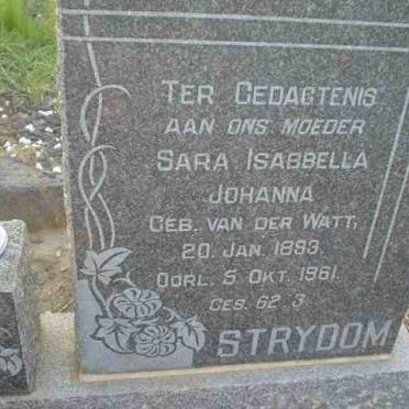 STRYDOM Johannes P. 1877-1959 &amp; Sarah Isabbella Johanna VAN DER WATT 1893-1961