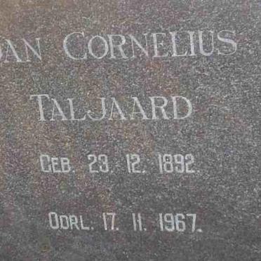 TALJAARD Jan Cornelius 1892-1967