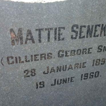 SENEKAL Mattie frormerly CILLIERS nee SMITH 1897-1960