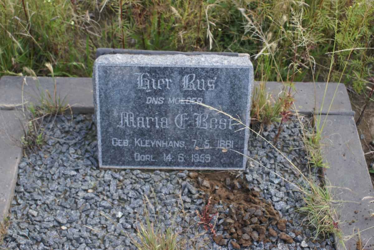 BEST Maria F. nee KLEYNHANS 1881-1959