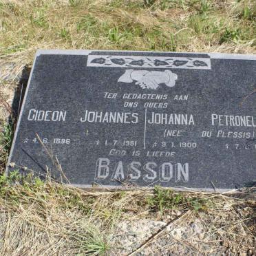 BASSON Gideon Johannes 1896-1981 &amp; Johanna Petronella DU PLESSIS 1900-19?1