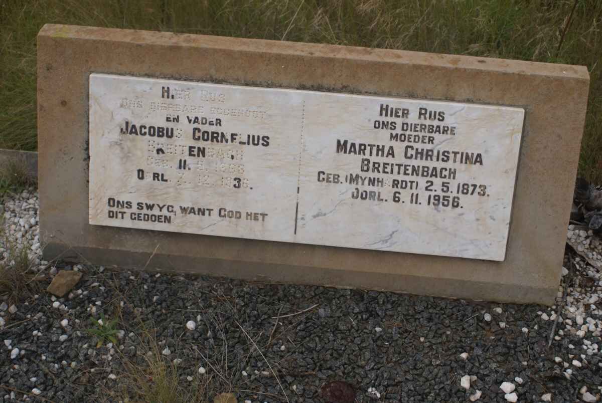 BREITENBACH Jacobus Cornelius 1866-1936 &amp; Martha Christina MYNHARDT 1873-1956