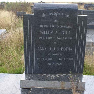 BOTHA Willem A. 1879-1953 &amp; Anna J.J.C. SWANEPOEL 1869-1963