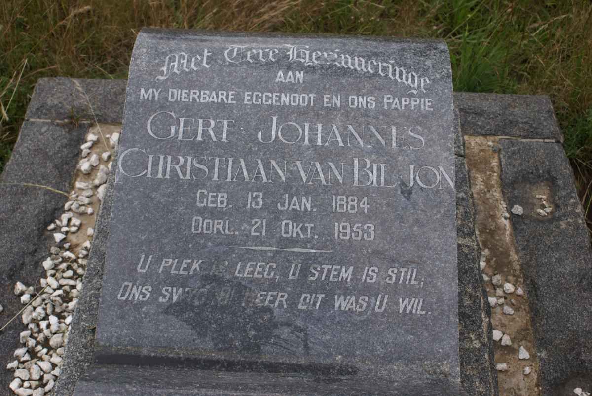 BILJON Gert Johannes Christiaan, van 1884-1953