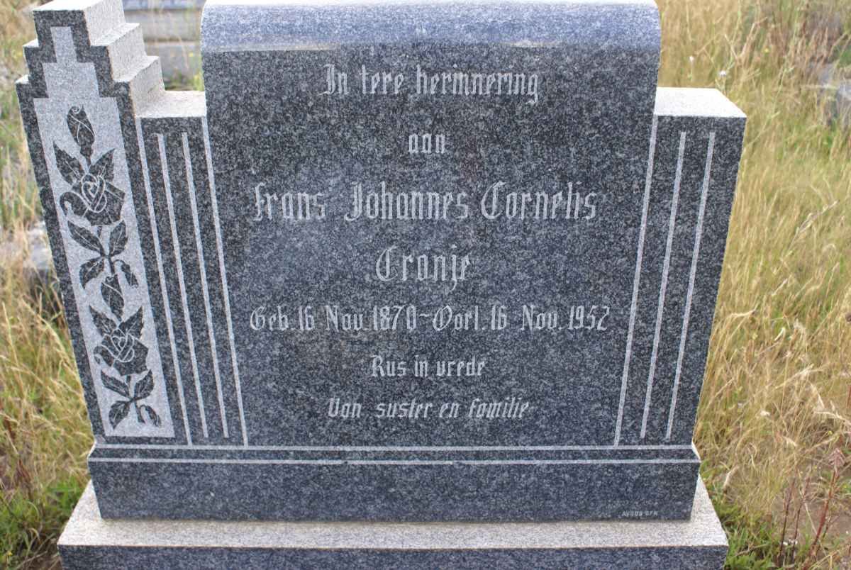 CRONJE Frans Johannes Cornelis 1870-1952