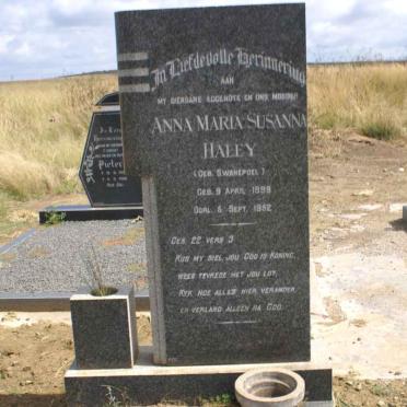 HALEY Anna Maria Susanna nee SWANEPOEL 1899-1952