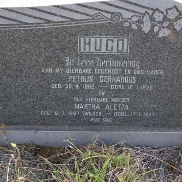 HUGO Petrus Gerhardus 1882-1972 &amp; Martha Aletta WILKEN 1887-1977