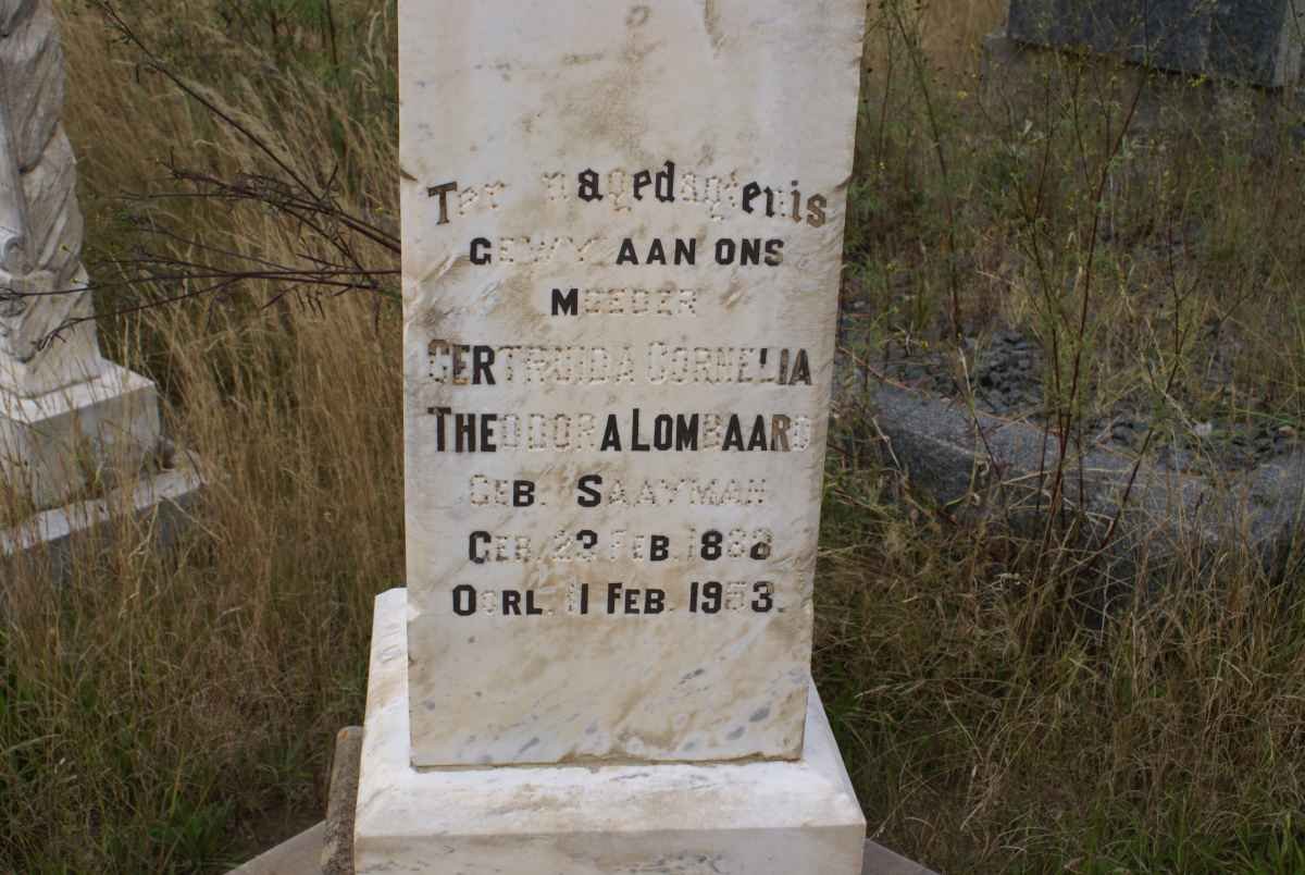 LOMBAARD Gertruida Cornelia Theodora nee SAAYMAN 188?-1953