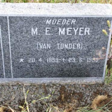 MEYER M.E. nee VAN TONDER 1899-1990