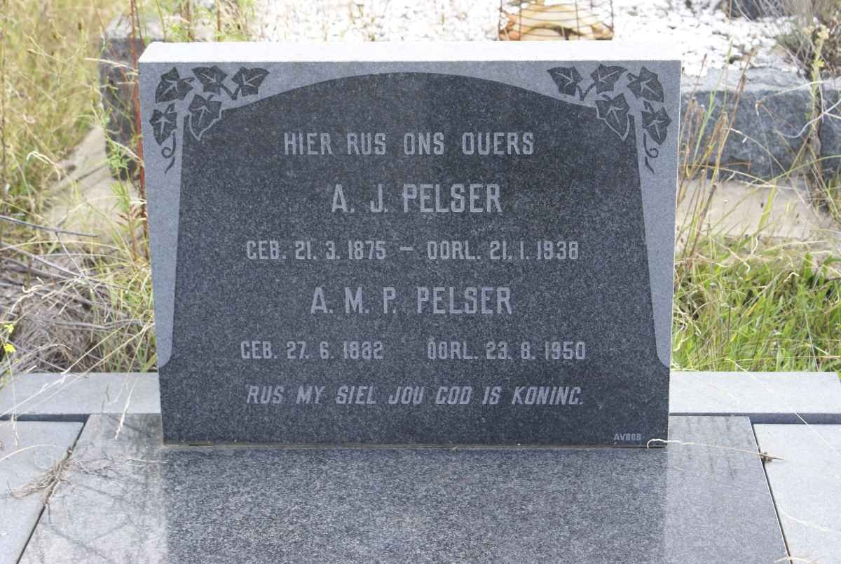 PELSER A.J. 1875-1938 &amp; A.M.P. 1882-1950