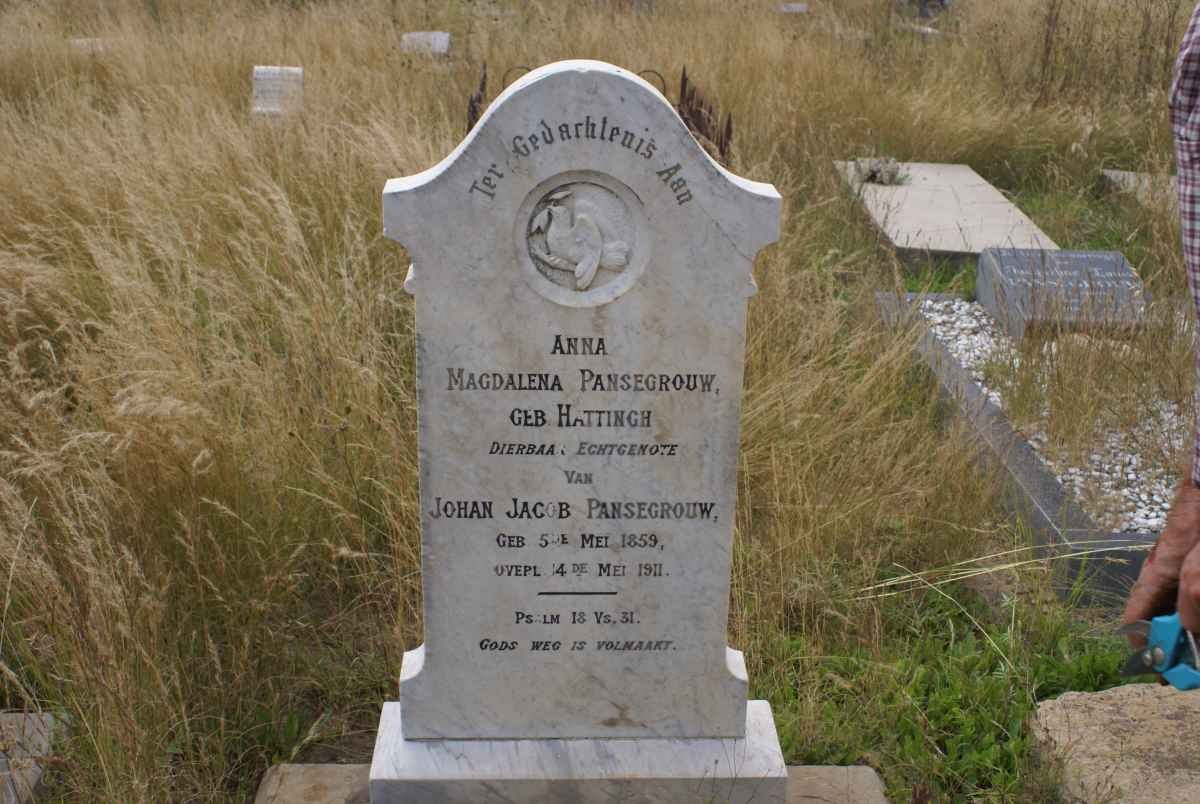 PANSEGROUW Magdalena nee HATTINGH 1859-1911
