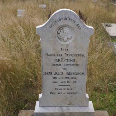 PANSEGROUW Magdalena nee HATTINGH 1859-1911