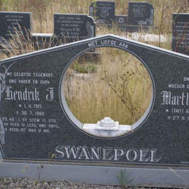 SWANEPOEL Hendrik J. 1915-1960 &amp; Martha M. TAIT 1913-1987