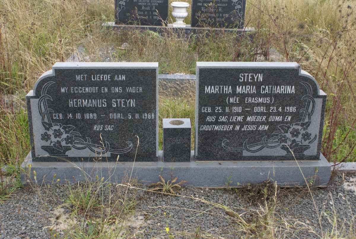 STEYN Hermanus 1889-1968 &amp; Martha Maria Catharina ERASMUS 1910-1986