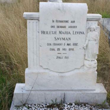 SNYMAN Heiletje Maria Levina nee BEKKER 1892-1948