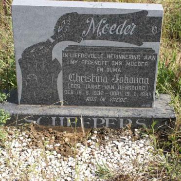 SCHEEPERS Christina Johanna nee JANSE VAN RENSBURG 1932-1983