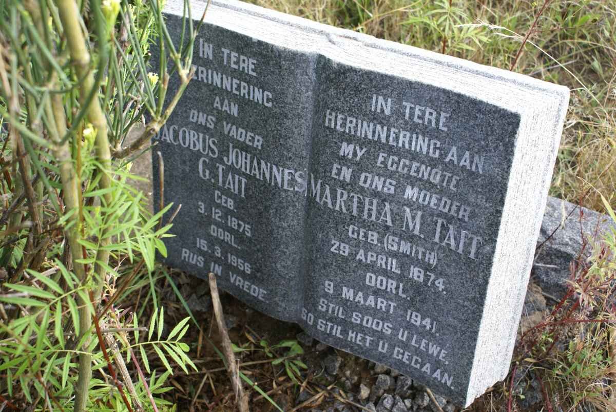 TAIT Jacobus Johannes G. 1875-1956 &amp; Martha M. SMITH 1874-1941