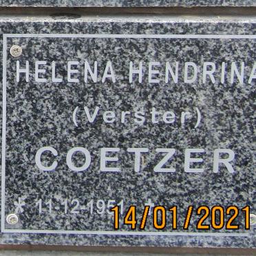 COETZER Helena Hendrina nee VERSTER 1951-