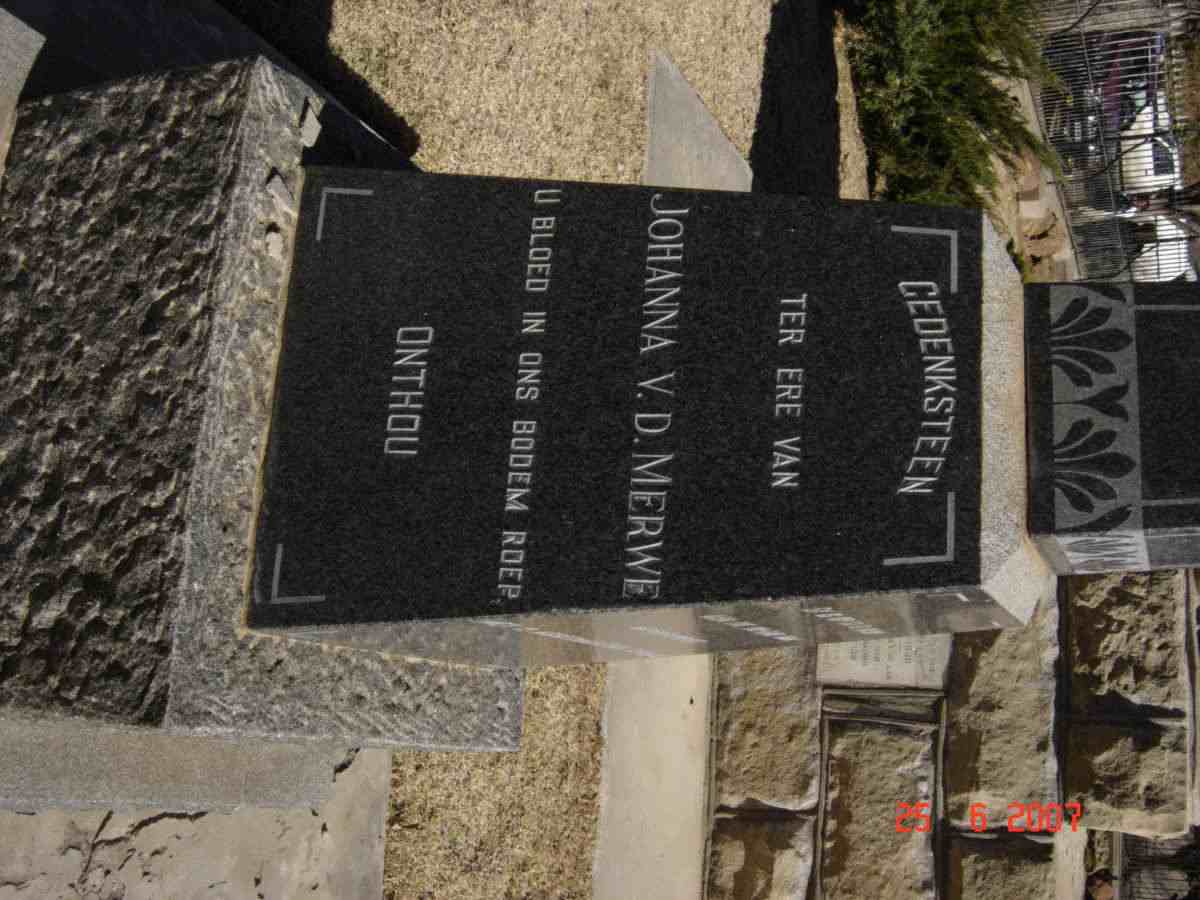 MERWE Johanna, v.d. 1826-1888