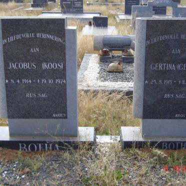 BOTHA Jacobus 1914-1974 &amp; Gertina 1915-1966