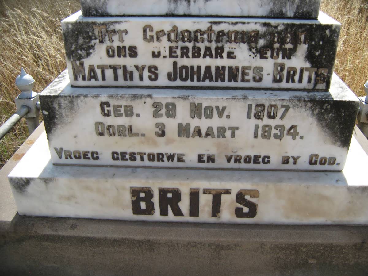 BRITS Matthys Johannes 1907-1934