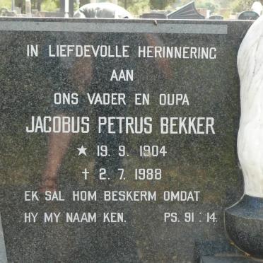 BEKKER Jacobus Petrus 1904-1988