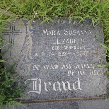 BRAND Maria Susanna Elizabeth nee GERENGER 1923-2010