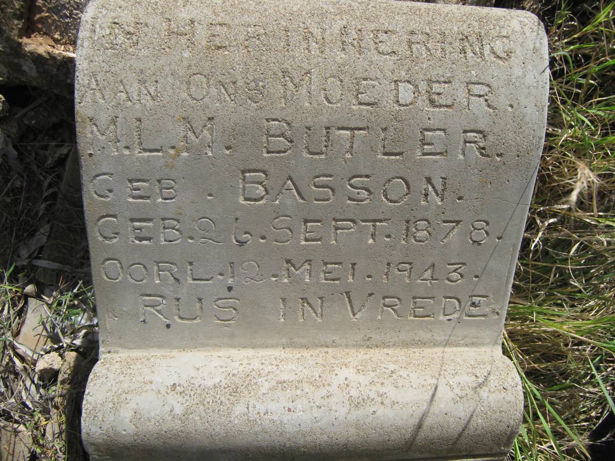 BUTLER M.L.M. nee BASSON 1878-1943