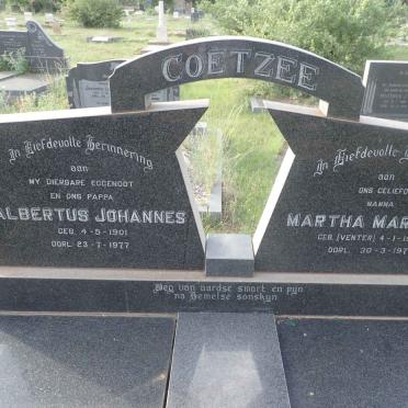 COETZEE Albertus Johannes 1901-1977 &amp; Martha Maria M. VENTER 1903-1978