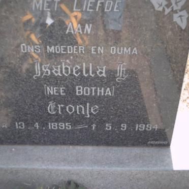CRONJE George Frederick 1892-1962 &amp; Isabella H. BOTHA 1895-1984 
