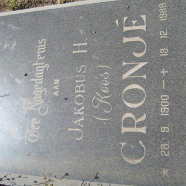 CRONJÉ Jakobus H. 1900-1988 &amp; Martha C. 1906-1991