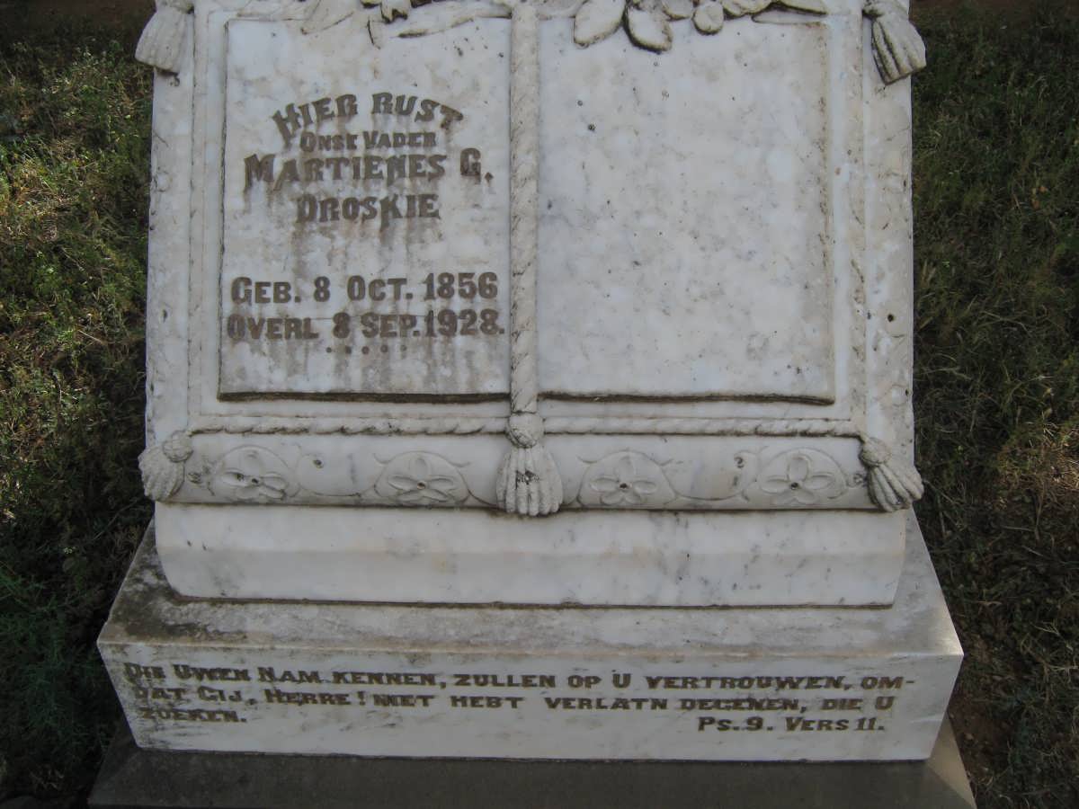 DROSKIE Martienes G. 1856-1928