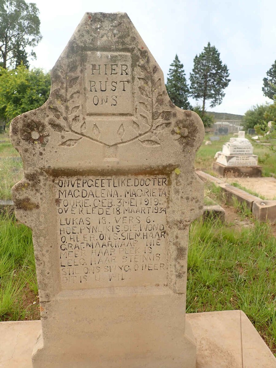 FOURIE Magdalena Magrieta 1919-1934