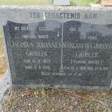 GROBLER Jacobus Johannes 1879-1946 &amp; Margaretha Johanna NAUDE 1896-1961