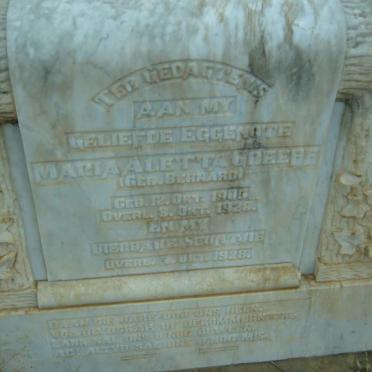 GREEFF Maria Aletta nee BERNARD 1905-1928 :: GREEFF ? 1928-1928