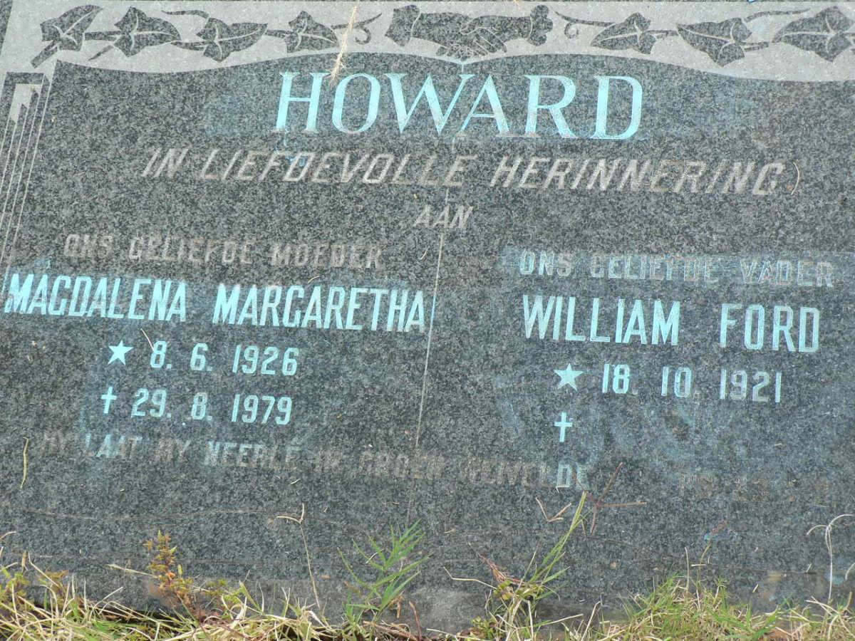 HOWARD William Ford 1921- &amp; Magdalena Margaretha 1926-1979