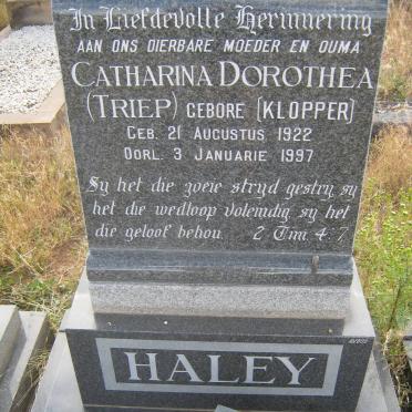 HALEY Abraham Christoffel 1922-1958 &amp; Catharina Dorothea KLOPPER 1922-1997