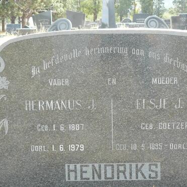 HENDRIKS Hermanus J. 1887-1979 &amp; Elsje J.S. COETZER 1895-1968