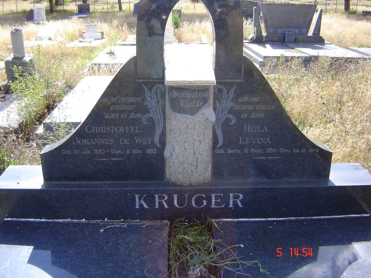 KRUGER Christoffel Johannes De Wet 1893-1963 &amp; Heila Levina SMITH 1894-1970