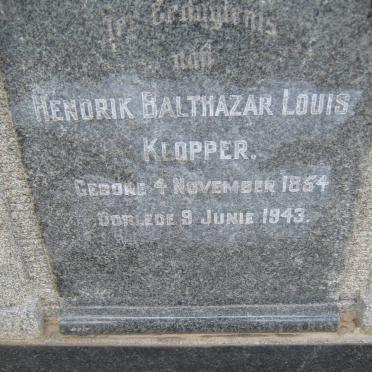 KLOPPER Hendrik Balthazar Louis 1854-1943 &amp; Hester Sophia VENTER 1851-1931 