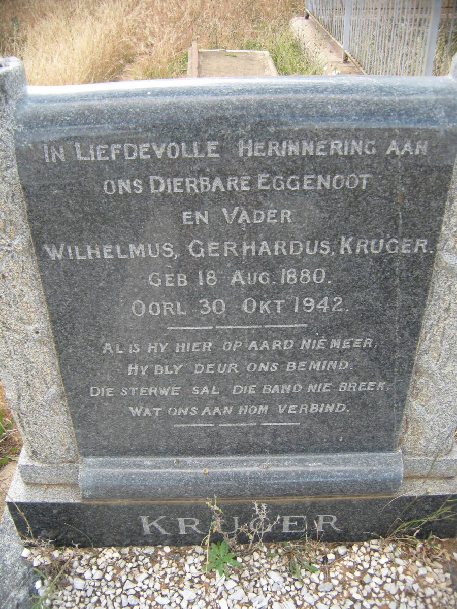 KRÜGER Wilhelmus Gerhardus 1880-1942