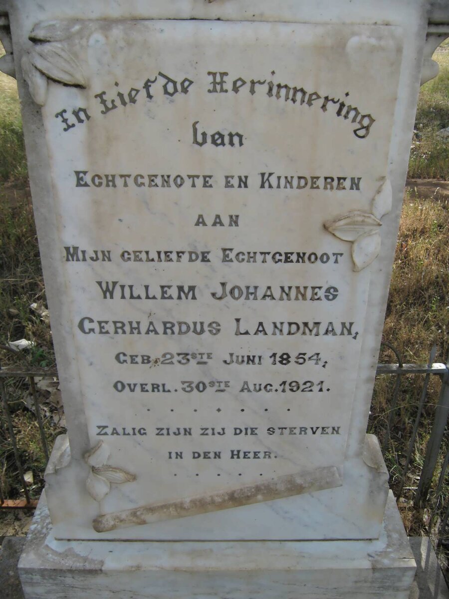 LANDMAN Willem Johannes Gerhardus 1854-1921