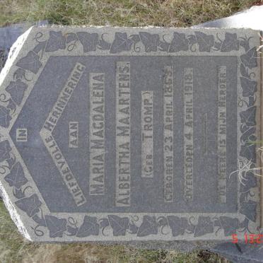 MAARTENS Maria Magdalena Albertha nee TROMP 1863-1918
