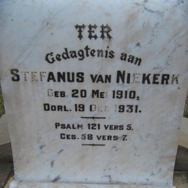 NIEKERK Stephanus, van 1910-1931