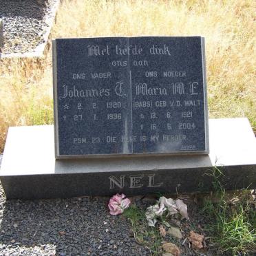 NEL Johannes T. 1920-1996 &amp; Maria M.E. van der WALT 1921-2004