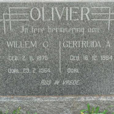 OLIVIER Willem ? 1875-1964 &amp; Gertruida A.M. 1884-