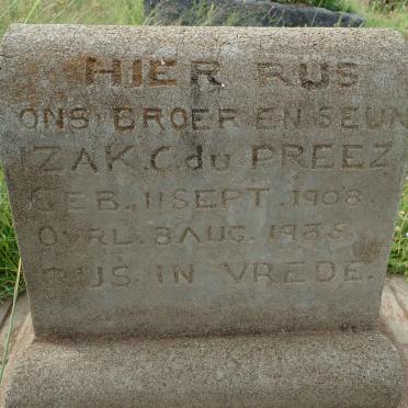 PREEZ Izak C., du 1908-1935